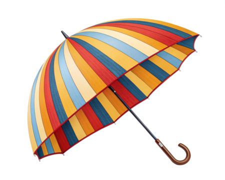 Colorful Striped Umbrella, Rainy Day Protection, Weather Accessory