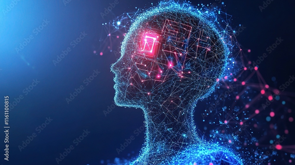 Poster conceptual visualization of artificial intelligence and learning process