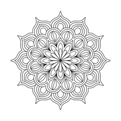 Outline Mandala for Coloring Book Page. Oriental Mandala vector. Mandala Coloring book line art vector illustration. Vector abstract mandala pattern.