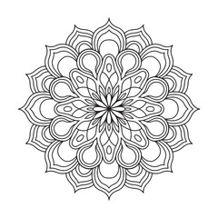 Outline Mandala for Coloring Book Page. Oriental Mandala vector. Mandala Coloring book line art vector illustration. Vector abstract mandala pattern.