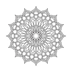 Outline Mandala for Coloring Book Page. Oriental Mandala vector. Mandala Coloring book line art vector illustration. Vector abstract mandala pattern.