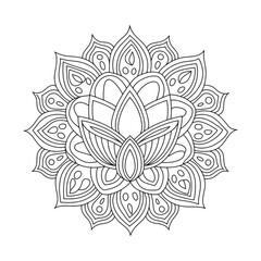 Outline Mandala for Coloring Book Page. Oriental Mandala vector. Mandala Coloring book line art vector illustration. Vector abstract mandala pattern.