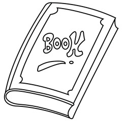 Cute cartoon hand drawn vector school book coloring page.