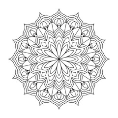 Outline Mandala for Coloring Book Page. Oriental Mandala vector. Mandala Coloring book line art vector illustration. Vector abstract mandala pattern.