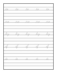 cursive writing Practice for Teens