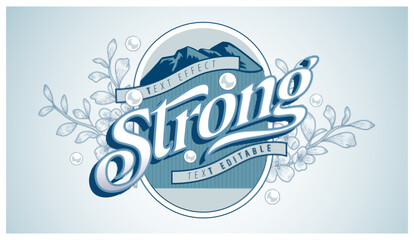 Strong vintage  text style effect editable
