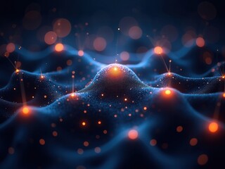 Vibrant abstract visualization of neural networks showcasing dynamic connections and intricate...