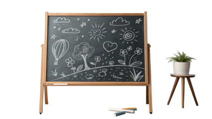 Wooden DoubleSided Chalkboard Easel Kids Drawing Art Learning