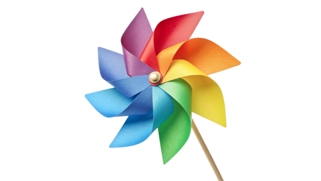 Rainbow Pinwheel Colorful Toy Whirlwind Windmill Festive Playful Spinners