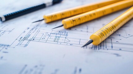 Detailed Mechanical Blueprint with Technical Drawing Tools