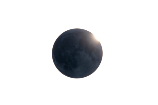 Partial Solar Eclipse Moon, Sun, Shadow, Celestial Event on Transparent Background