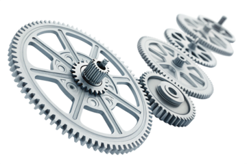 Interlocking Gears Precision Machine Cogs, Industrial Technology, Mechanical System