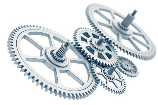 Interlocking Gears Mechanical Precision, Engineering Design, Industrial Components