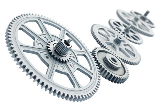 Interlocking Gears Precision Machine Cogs, Industrial Technology, Mechanical System