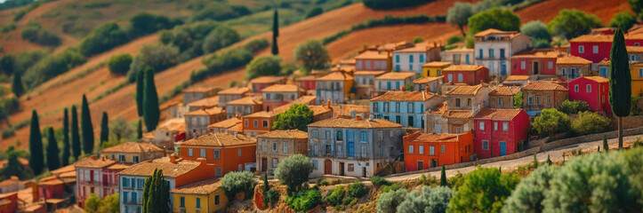 Fototapeta premium Mediterranean village on hill with stunning views