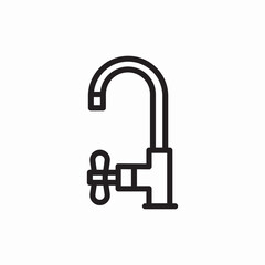 Kitchen faucet water tap sink icon vector sign
