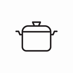 Cooking pot kitchen utensil equipment icon vector sign

