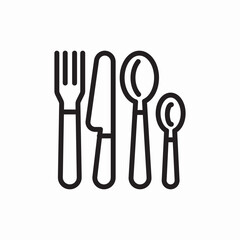 Restaurant cutlery dining utensils set icon vector sign
