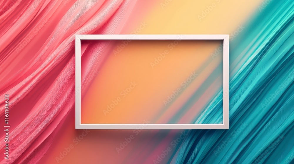 Poster abstract colorful background with empty frame for custom design