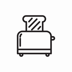 Electric toaster kitchen appliance breakfast icon vector sign
