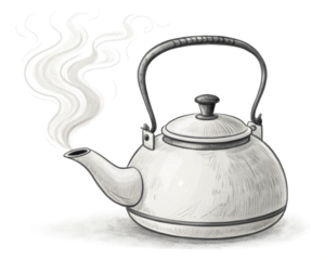 Steaming Kettle, Hot Drink, Cozy Home, Warm Beverage