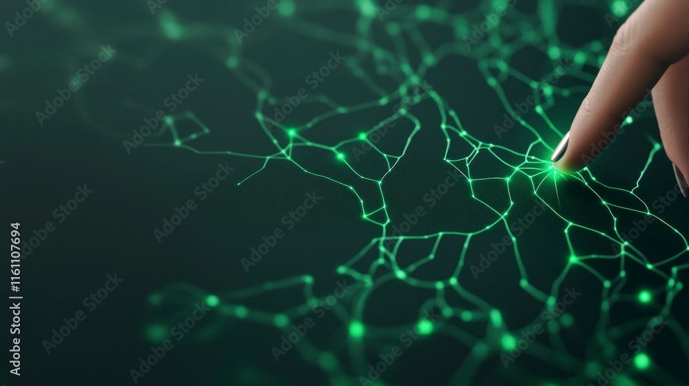 Poster futuristic concept of digital connectivity with touch and networks