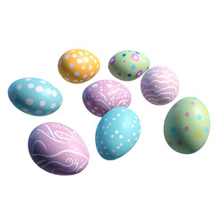 Fototapeta premium easter eggs isolated on transparent png background