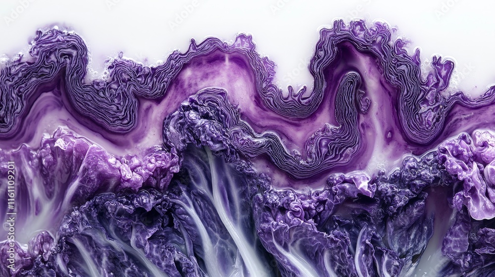 Poster abstract purple and white fluid texture with intricate patterns