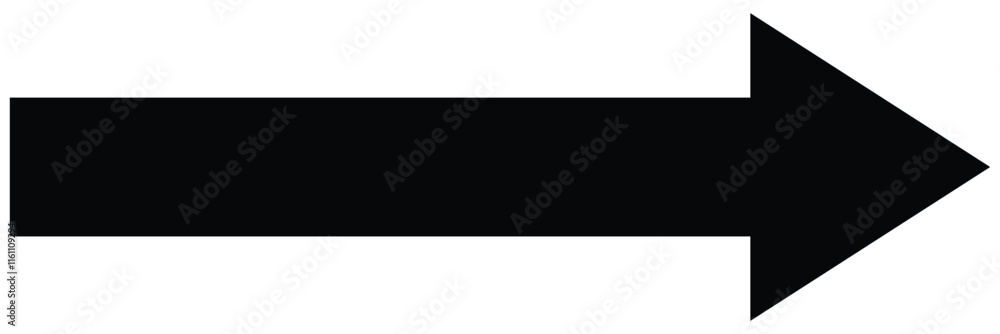 Poster long arrow. black arrow pointing right. black large arrow pointing right. bold thin long arrow. vect