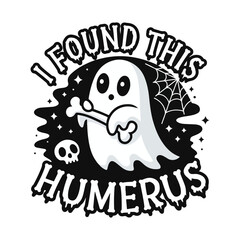 I found this Humerus t shirt design, ghost holding bone vector 