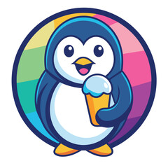 Minimalist Penguin Silhouette Vector