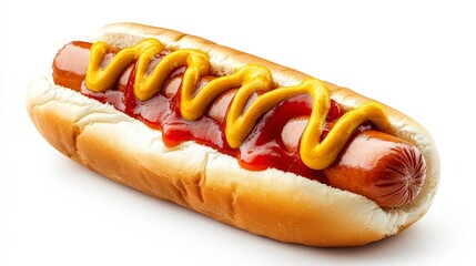 Delicious Fresh Hot Dog with Ketchup and Mustard Condiments