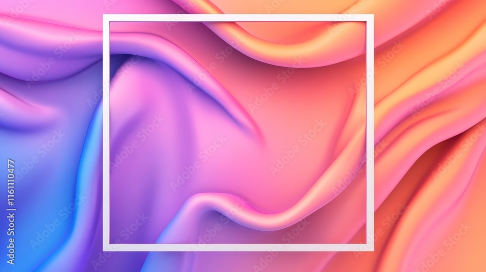 Poster soft colorful fabric waves background for creative design projects