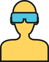 VR Virtual Reality Headset Illustration
