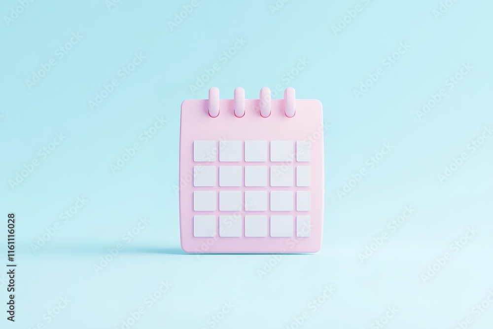 Poster pink desktop calendar icon. perfect for scheduling and planning concepts.
