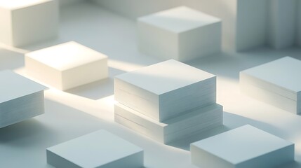 Obraz premium Blank business card mockup on white textured background 3d illustration 3d rendering card template