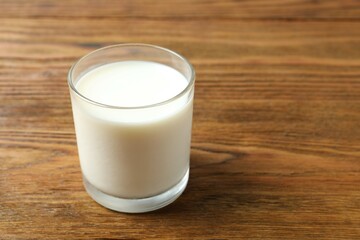Glass of milk on the table