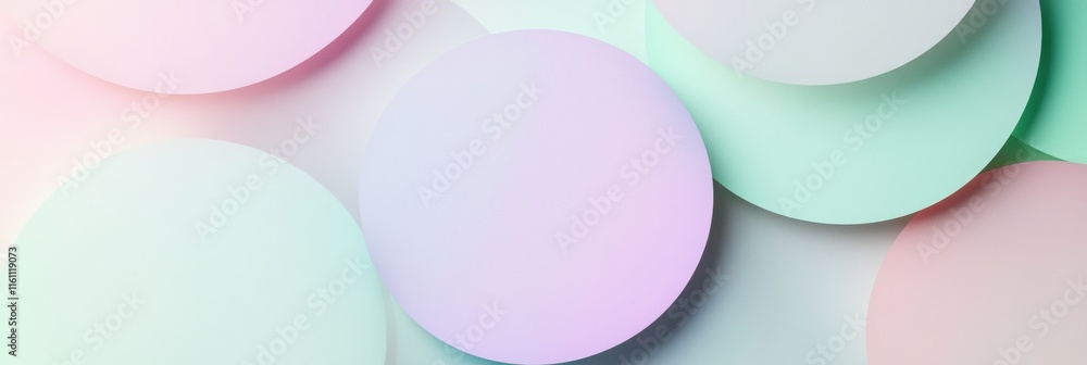 Poster overlapping semi transparent circles in pastel tones create a modern backdrop for design projects an