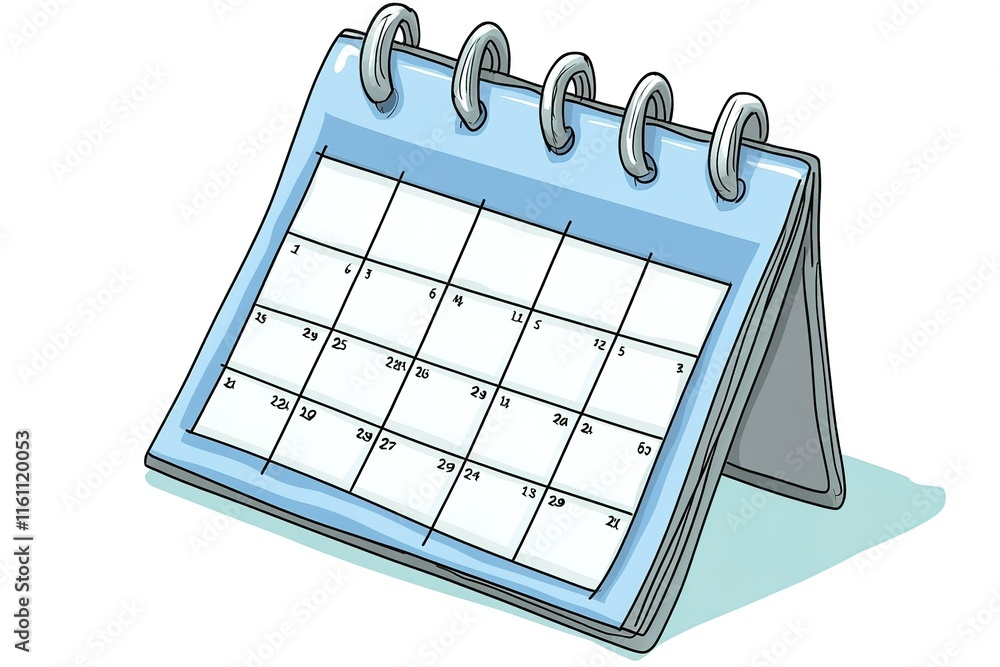 Poster desk calendar showing dates, planning and scheduling concept.
