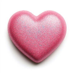 Obraz premium Heart-shaped glittery object studio setting image bright environment close-up love concept