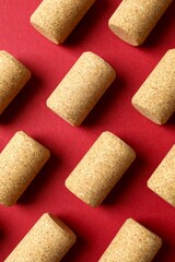 Wine corks on color background 