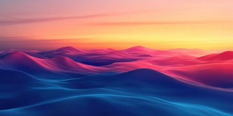 Vibrant gradient mesh backgrounds abstract landscape digital art sunset over waves high fidelity merging blues and pinks