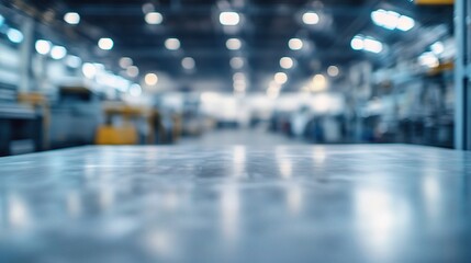 Obraz premium Blurred Background of a Bustling Factory Floor in Action