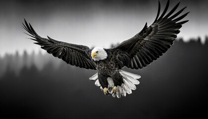 Obraz premium american bald eagle in flight americana concept