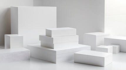 Blank business card mockup on white textured background 3d illustration 3d rendering card template