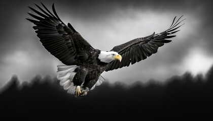 Naklejka premium american bald eagle in flight americana concept