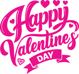 Happy Valentines Day typography vector illustration