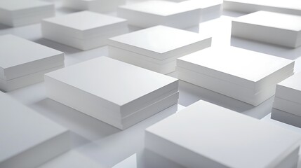 Blank business card mockup on white textured background 3d illustration 3d rendering card template