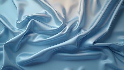 Obraz premium Serene Blue Silk Fabric Drape, Soft, Elegant Oval Texture with Subtle Background