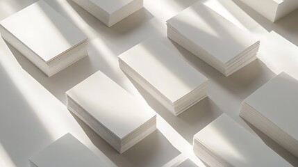 Blank business card mockup on white textured background 3d illustration 3d rendering card template